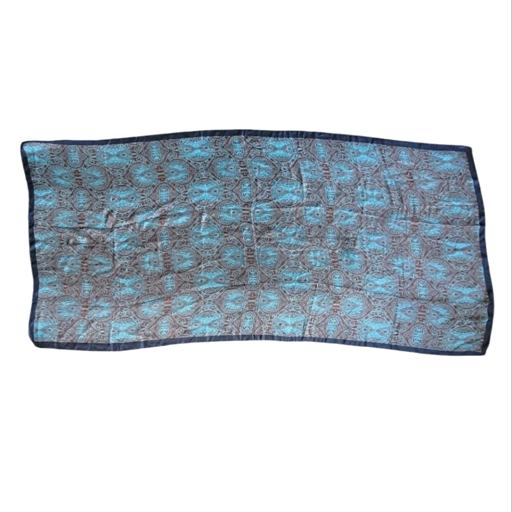 Large Slinky Scarf Brown & Blue Teal - Picture 4 of 7